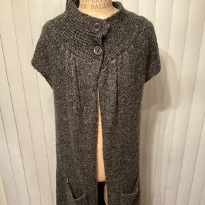BCBG Max Azria Long Gray Sweater – Size XL  Button Front, Preowned